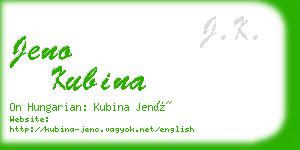 jeno kubina business card